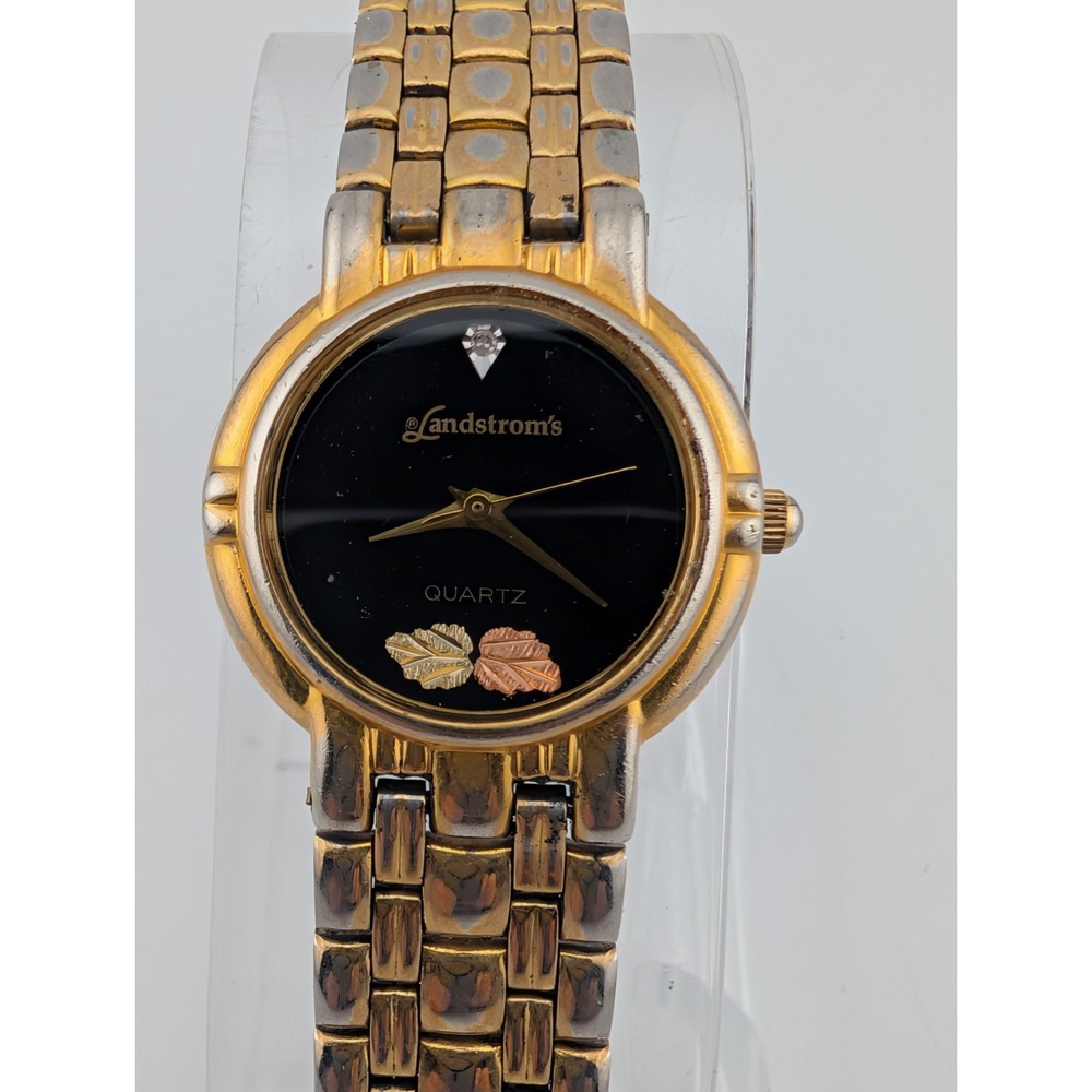 Vtg Landstrom's Black‎ Hills Gold Women's Watch 7" Gold Band- New Battery